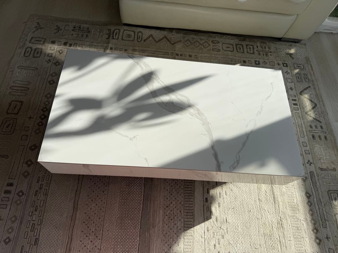 セラミック天板　ローテーブル 収納付