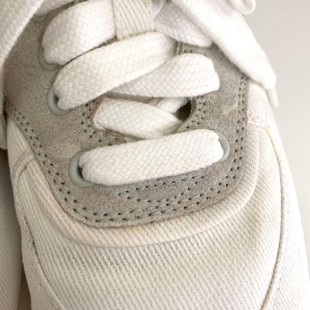 グ*ン様 miumiu ホワイト スニーカー キャンバス×スエード 靴 ニューバ