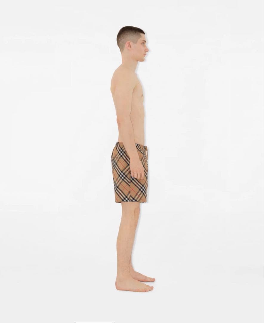 BURBERRY チェック スイムショーツ XS サンド
