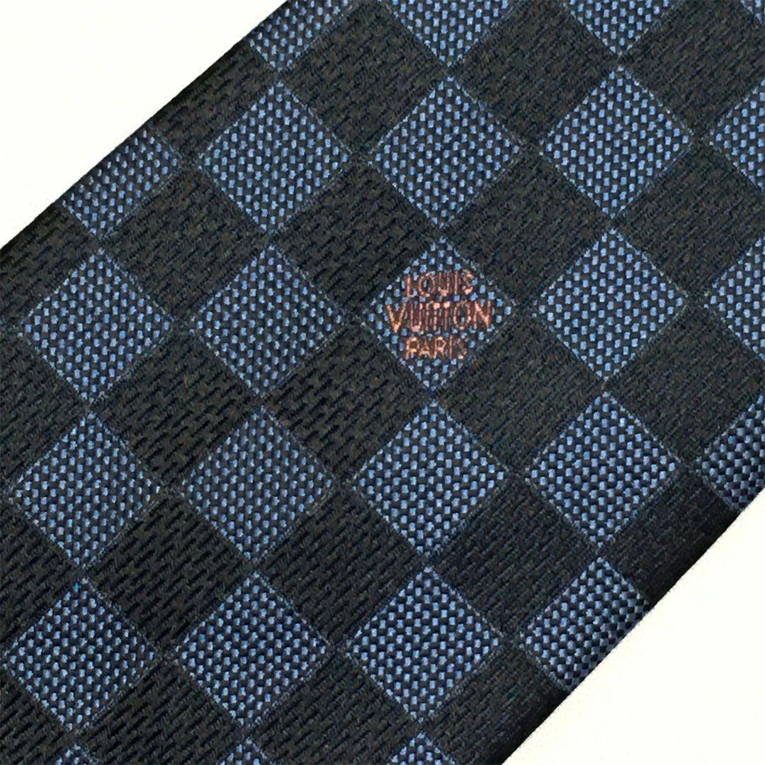 未使用級 ルイヴィトン Louis Vuitton ネクタイ ネイビー ダミエ