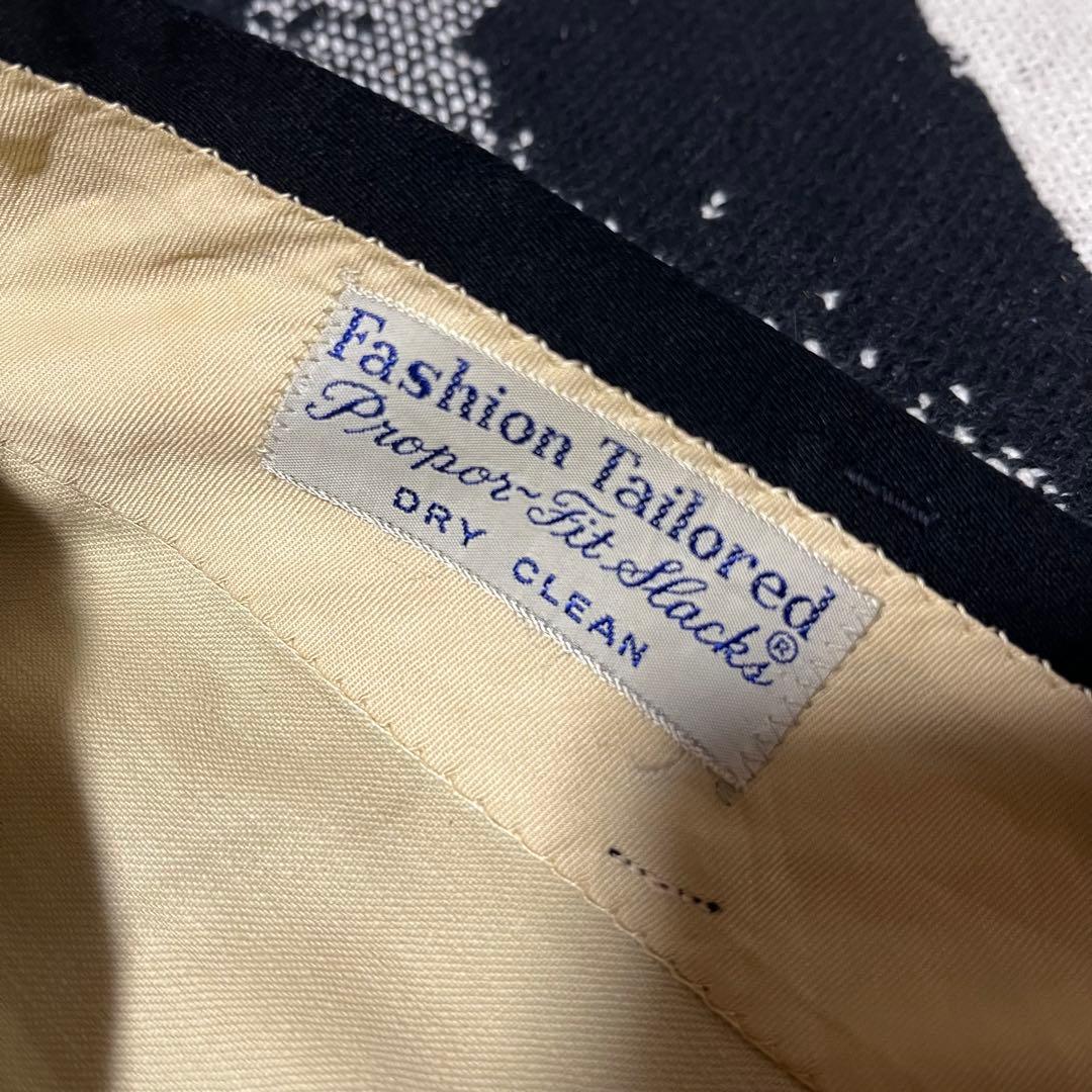 50s 60s ブラック レーヨン ギャバジン スラックス ヴィンテージ 黒