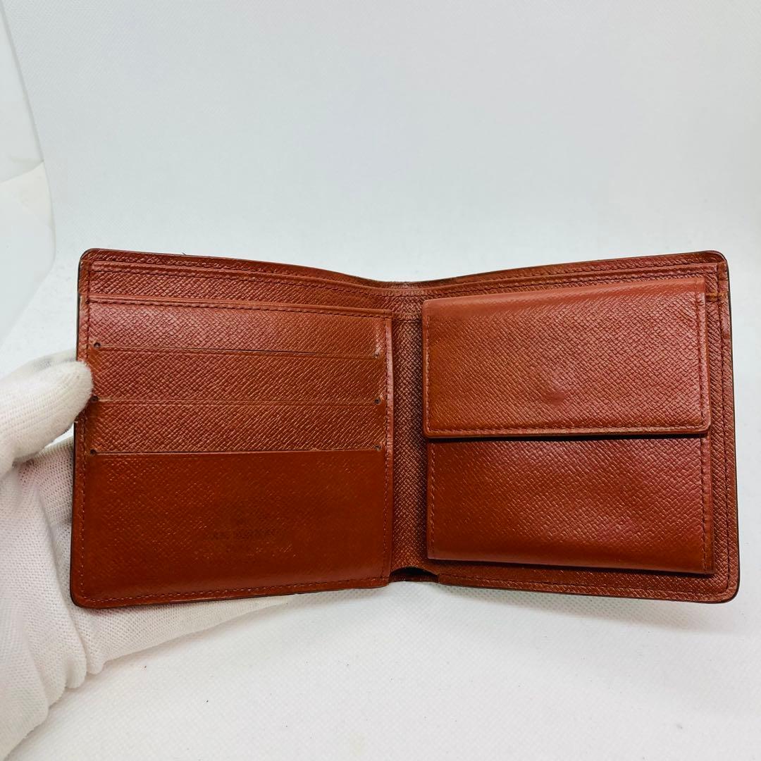 ルイヴィトン モノグラム ポルトフォイユ マルコ　二つ折り財布 茶色 789
