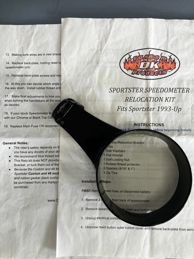 DKカスタム スポーツスター メーター移設キット インジケーターライトブラケット