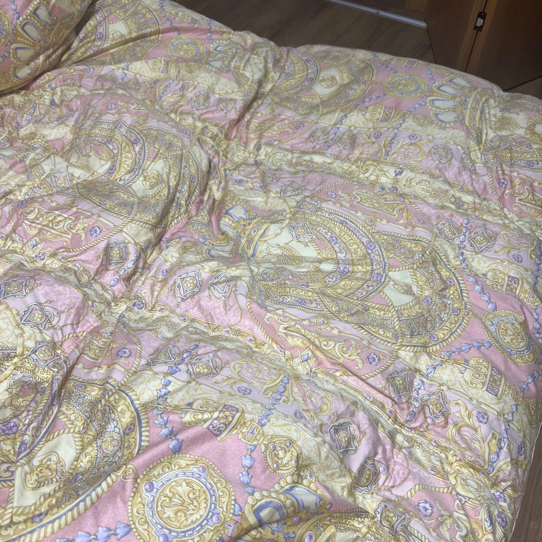 東洋羽毛　羽毛掛け布団S 花柄ピンク150x210cm 日本製