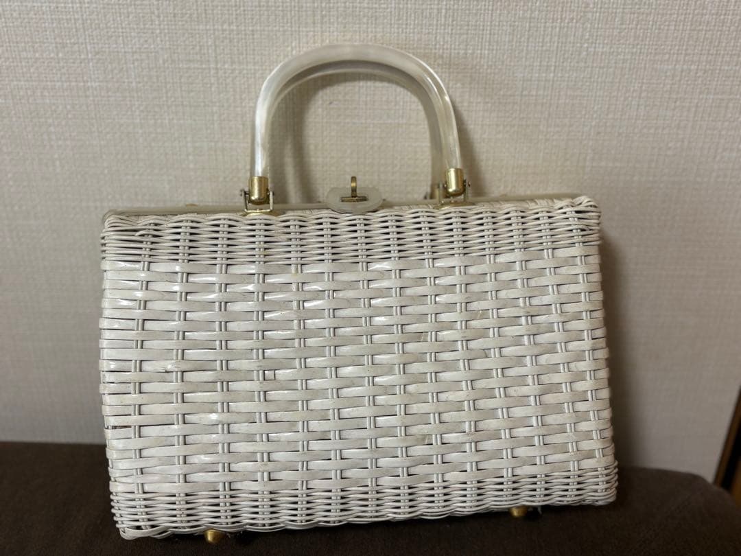 貝殻　アンティーク　かごバッグ