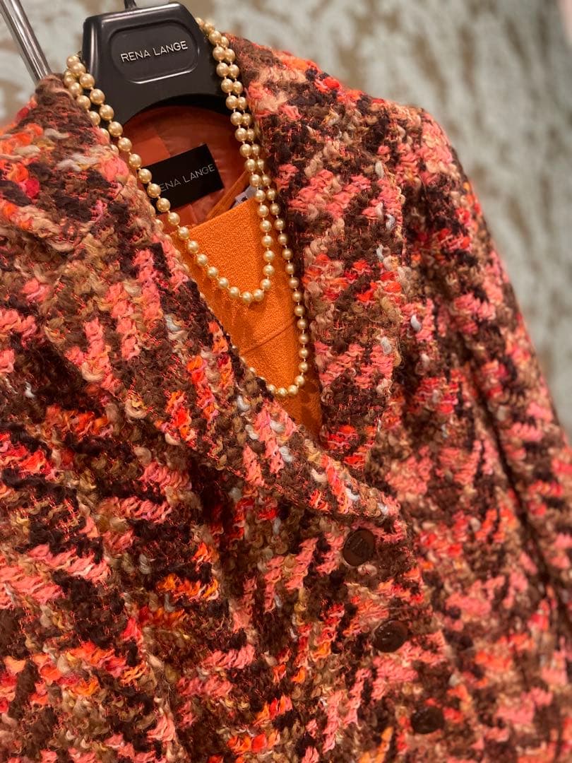 RENA LANGE 華やかなツイードジャケット　42 ￼クリスマスパーティ