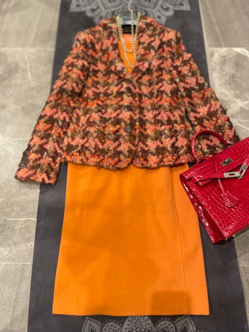 RENA LANGE 華やかなツイードジャケット　42 ￼クリスマスパーティ