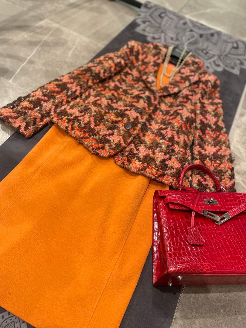 RENA LANGE 華やかなツイードジャケット　42 ￼クリスマスパーティ