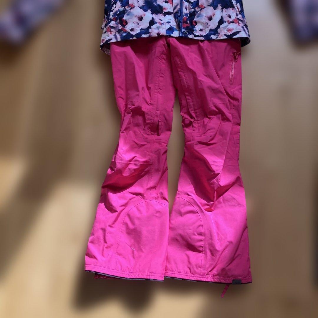 ROXY ウェア　花柄ジャケットとピンクパンツセット