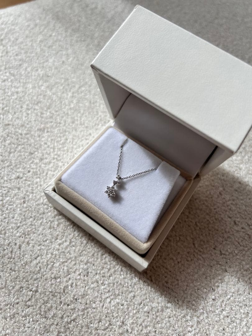 【凛.天然石 】WISP プラチナ ネックレス 箱あり