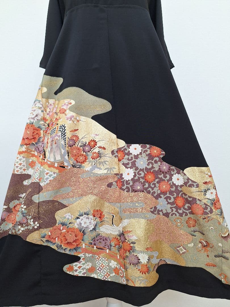 着物リメイクワンピース3691