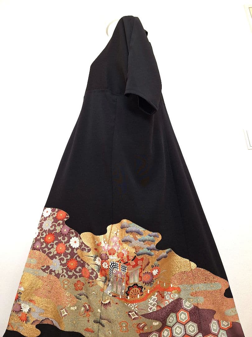 着物リメイクワンピース3691