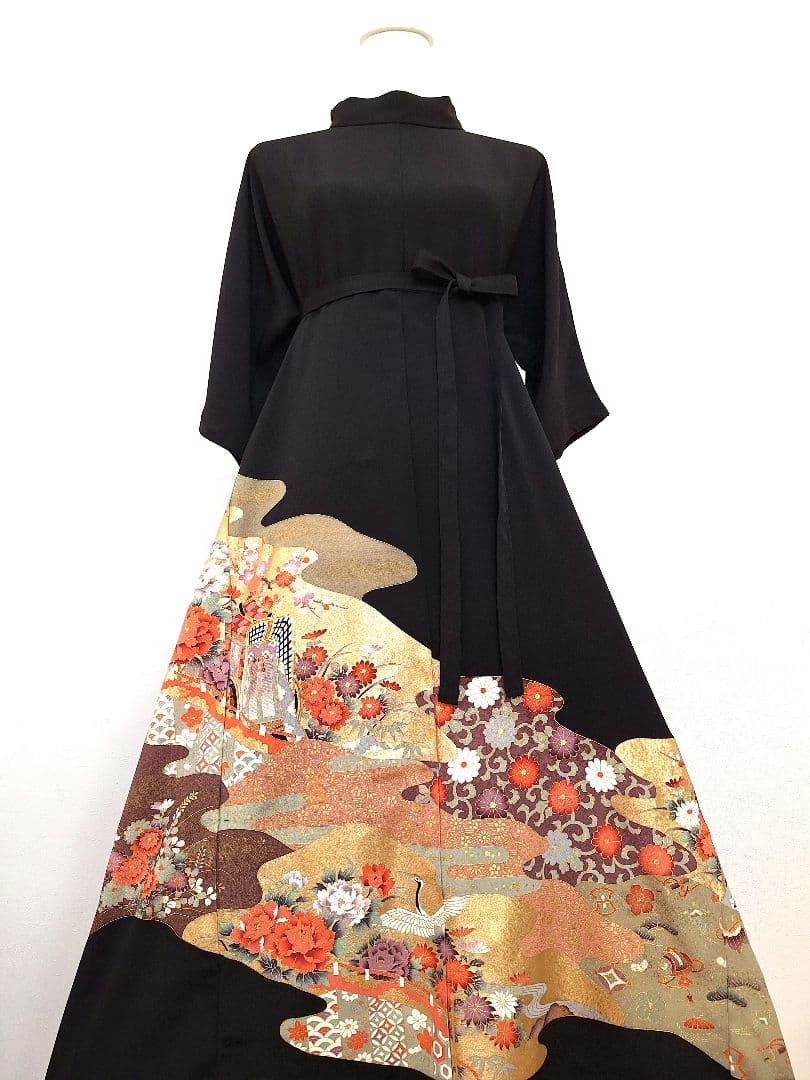 着物リメイクワンピース3691