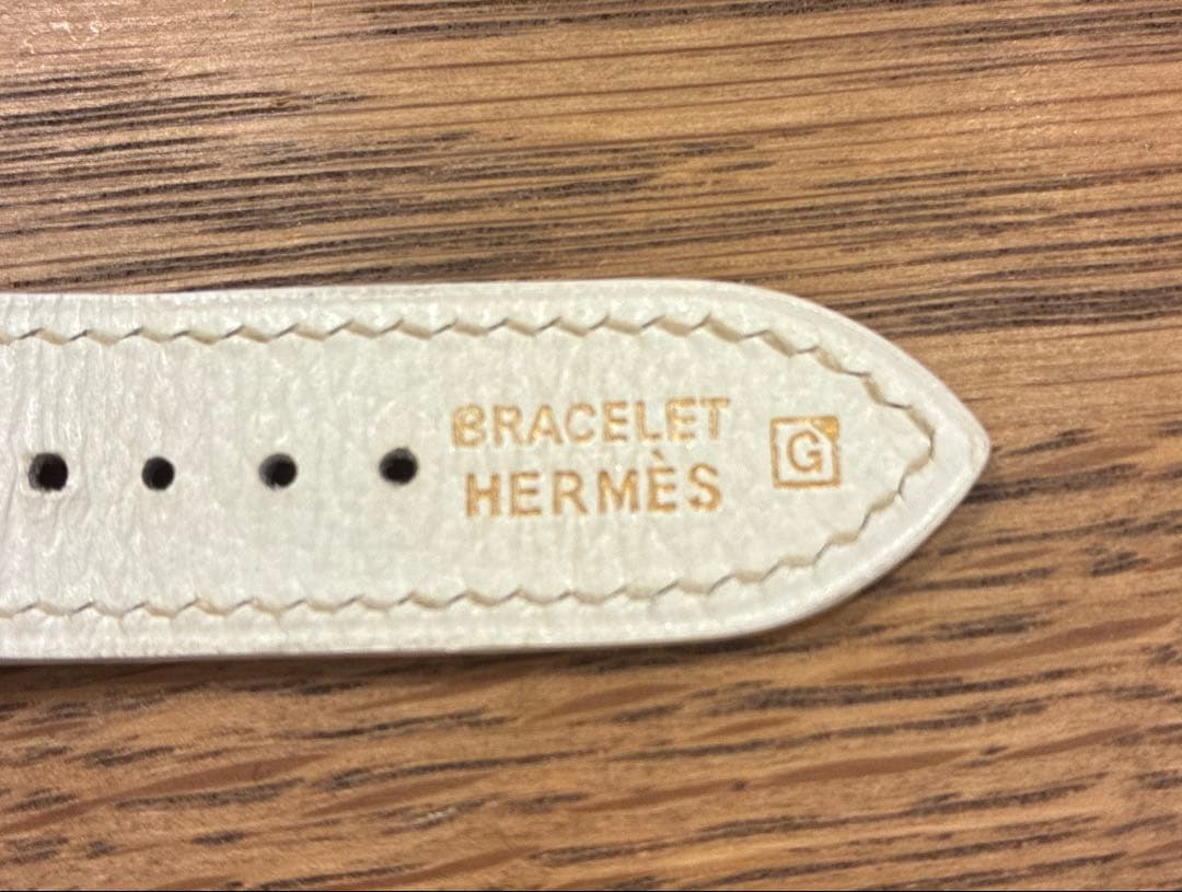 てつてつ⭐︎HERMES 純正　ベルト　17mm用　ホワイト　レザー □G