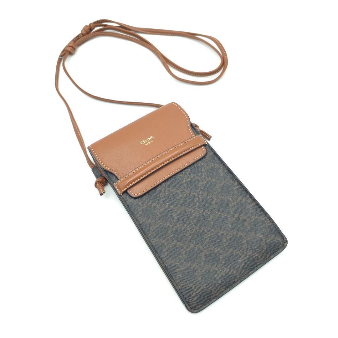 未使用 CELINE セリーヌ トリオンフ スマホショルダー モバイルポーチ