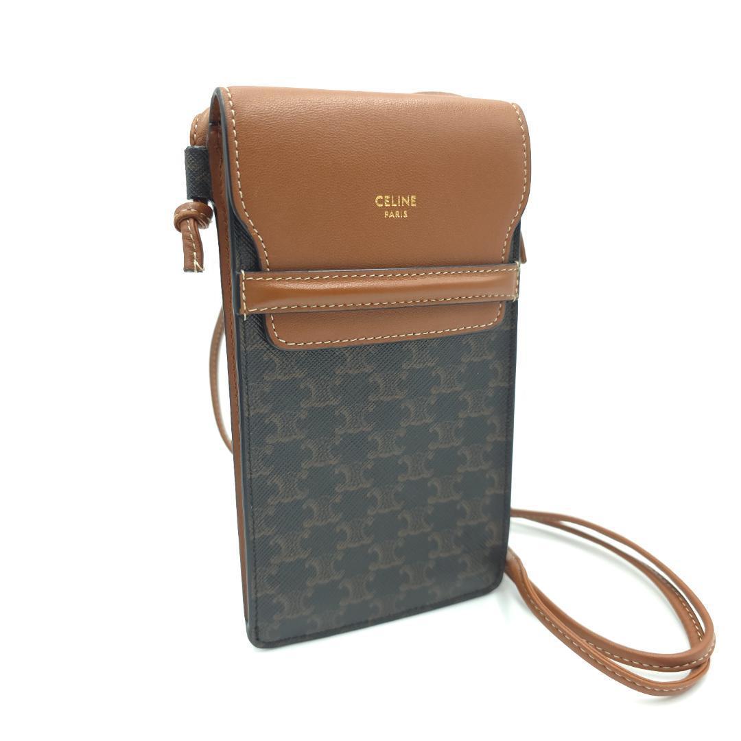 未使用 CELINE セリーヌ トリオンフ スマホショルダー モバイルポーチ