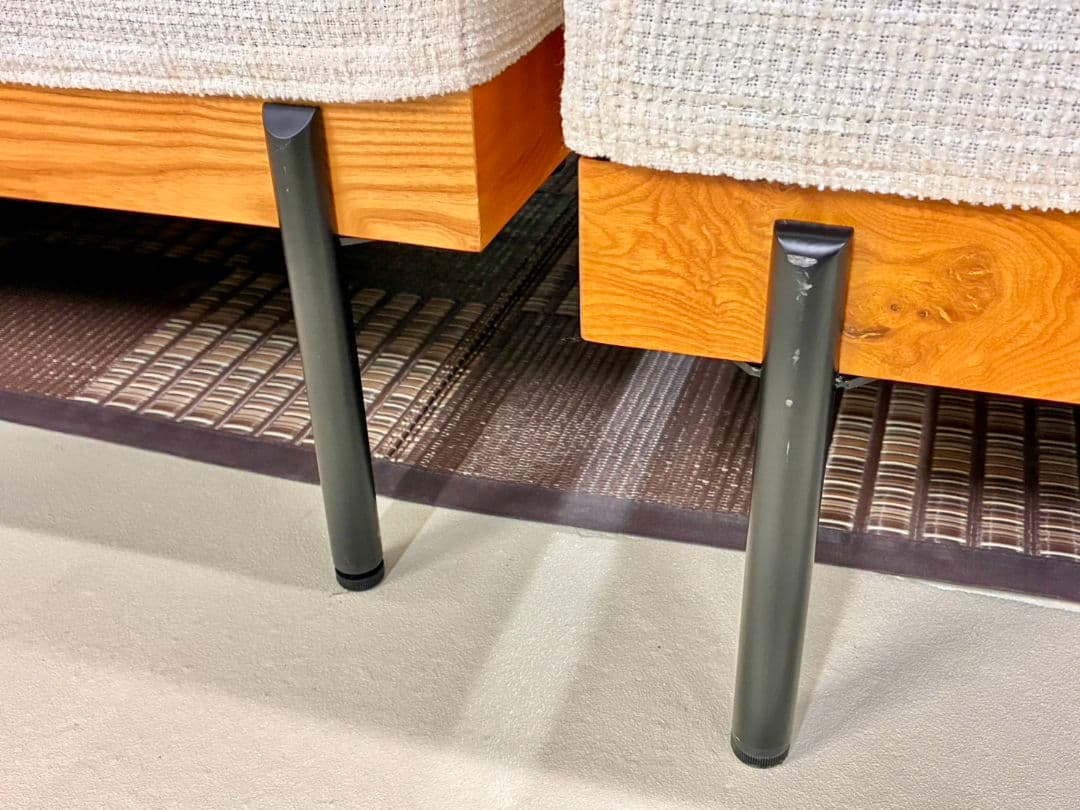 北欧風 ユニットソファ オットマン付き(アイボリー)