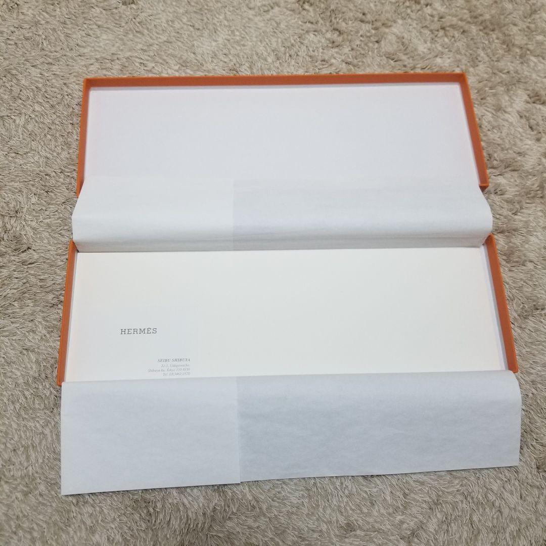 【HERMES】エルメス シルク100% オレンジ ネクタイ 箱付き 約8cm