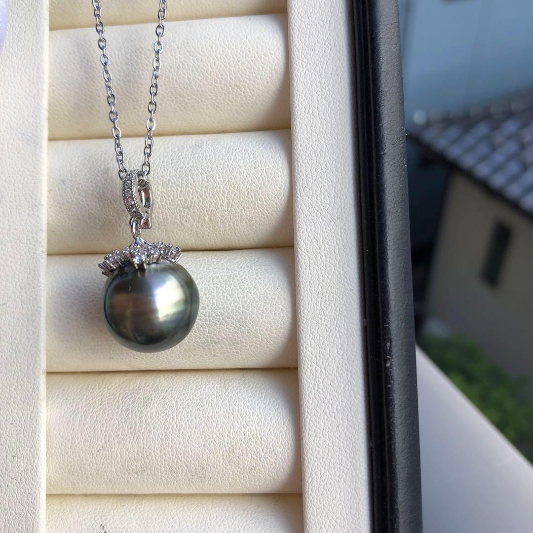 年末感謝価格　特大　黒蝶真珠ネックレス　タヒチ産