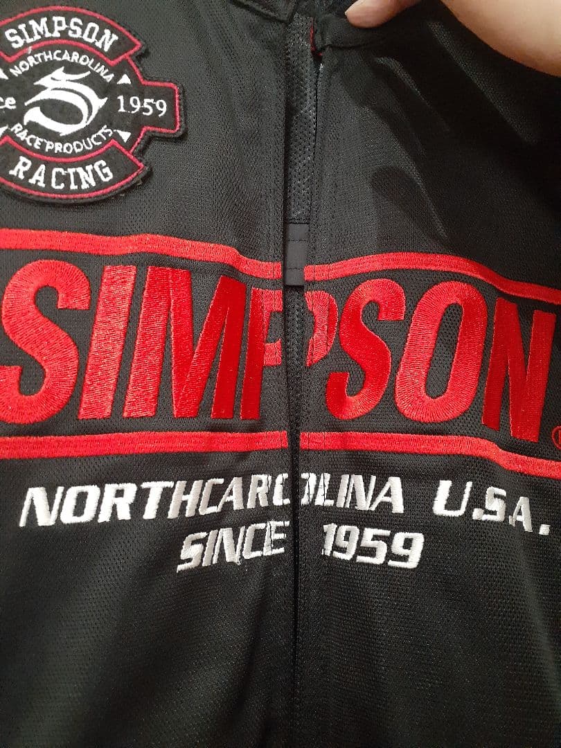 SIMPSON バイクジャケット M ブラック/レッド