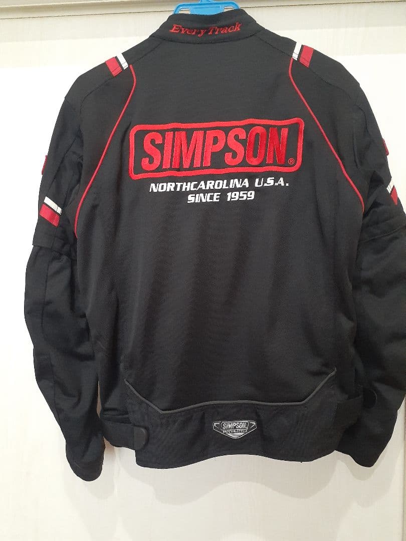 SIMPSON バイクジャケット M ブラック/レッド