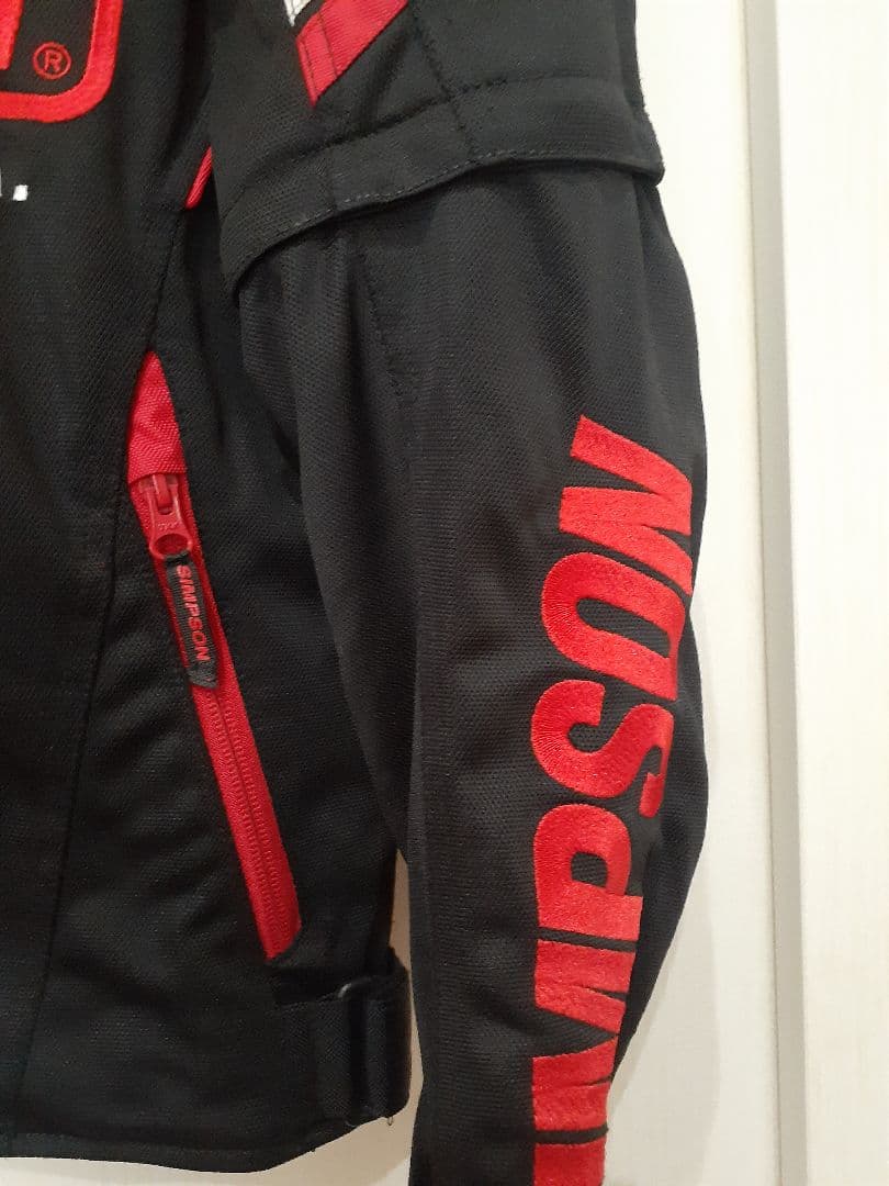 SIMPSON バイクジャケット M ブラック/レッド