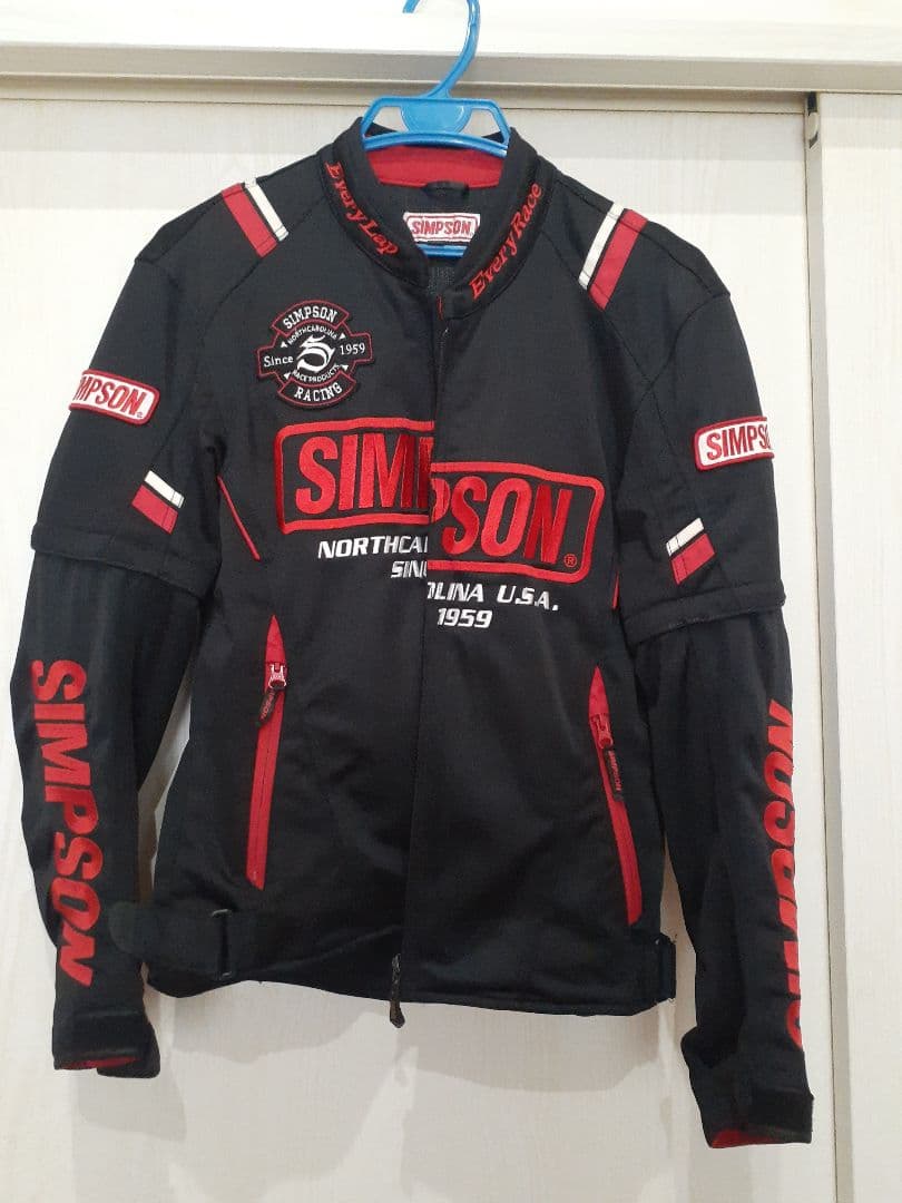 SIMPSON バイクジャケット M ブラック/レッド