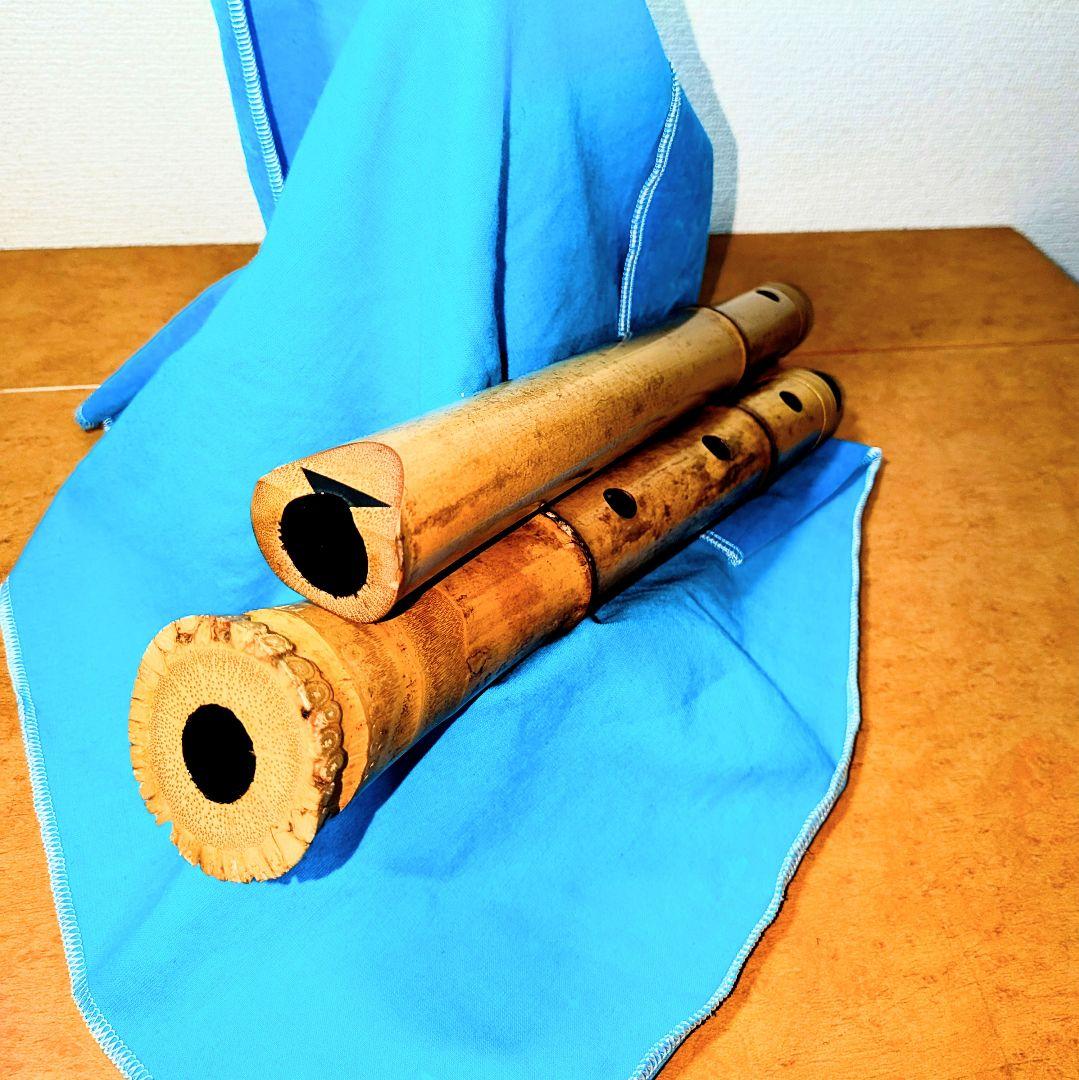 尺八　琴古流　白舟銘二印　二本繋ぎ　藤巻　二尺一寸