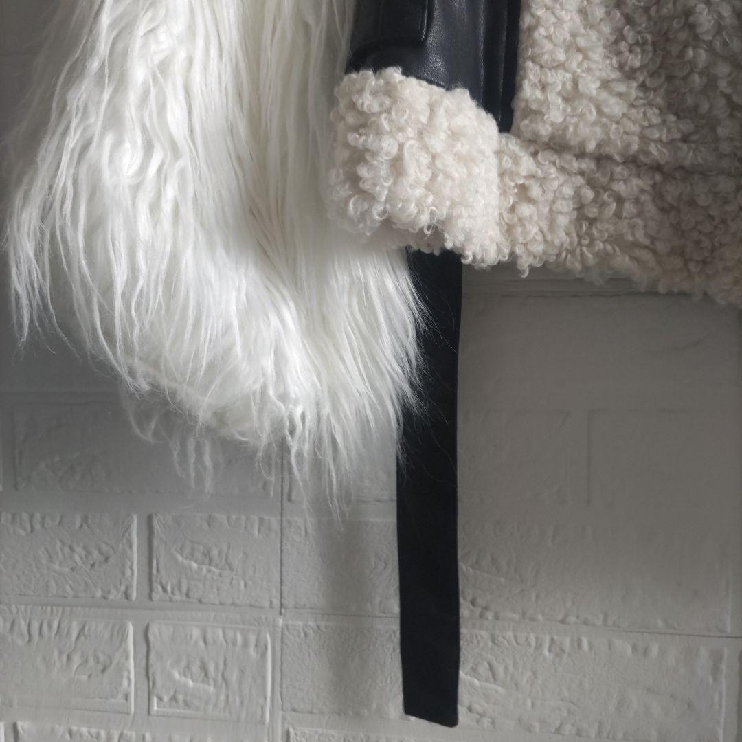 say✨ BELLE ETUDE　 ボリュームファーライダースジャケット