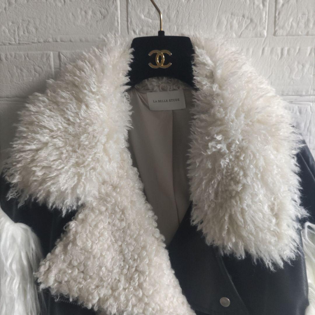 say✨ BELLE ETUDE　 ボリュームファーライダースジャケット