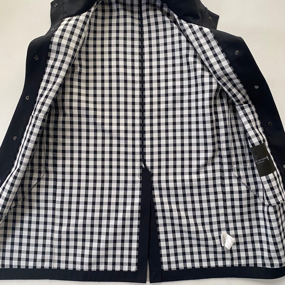 【未使用級/銀ボタン】マッキントッシュロンドン ギンガムチェック 40 黒