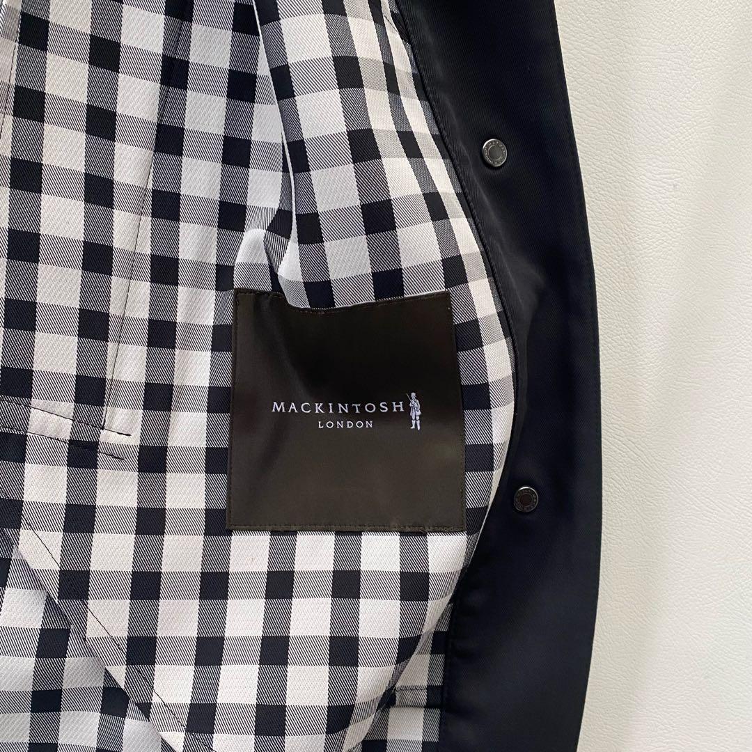 【未使用級/銀ボタン】マッキントッシュロンドン ギンガムチェック 40 黒