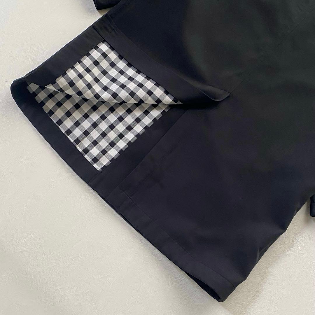 【未使用級/銀ボタン】マッキントッシュロンドン ギンガムチェック 40 黒