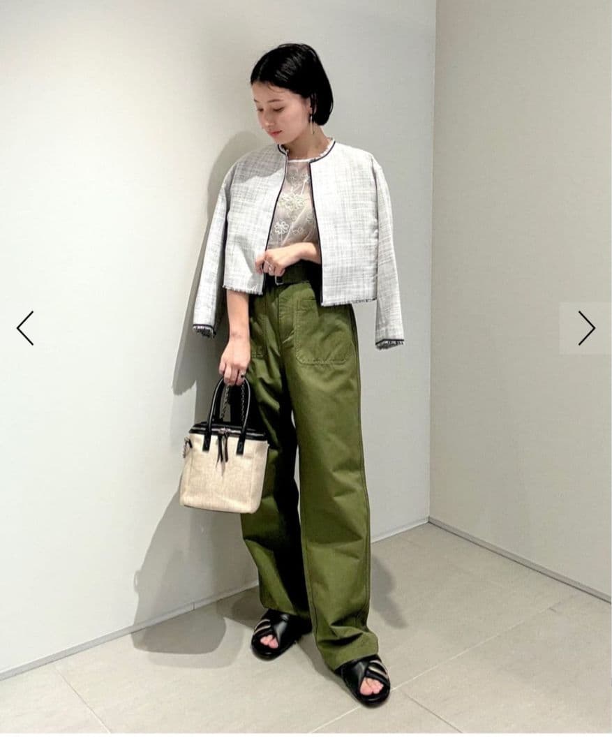 Ballsey　ボールジィ　ロングスラブツイード クルーネックジャケット