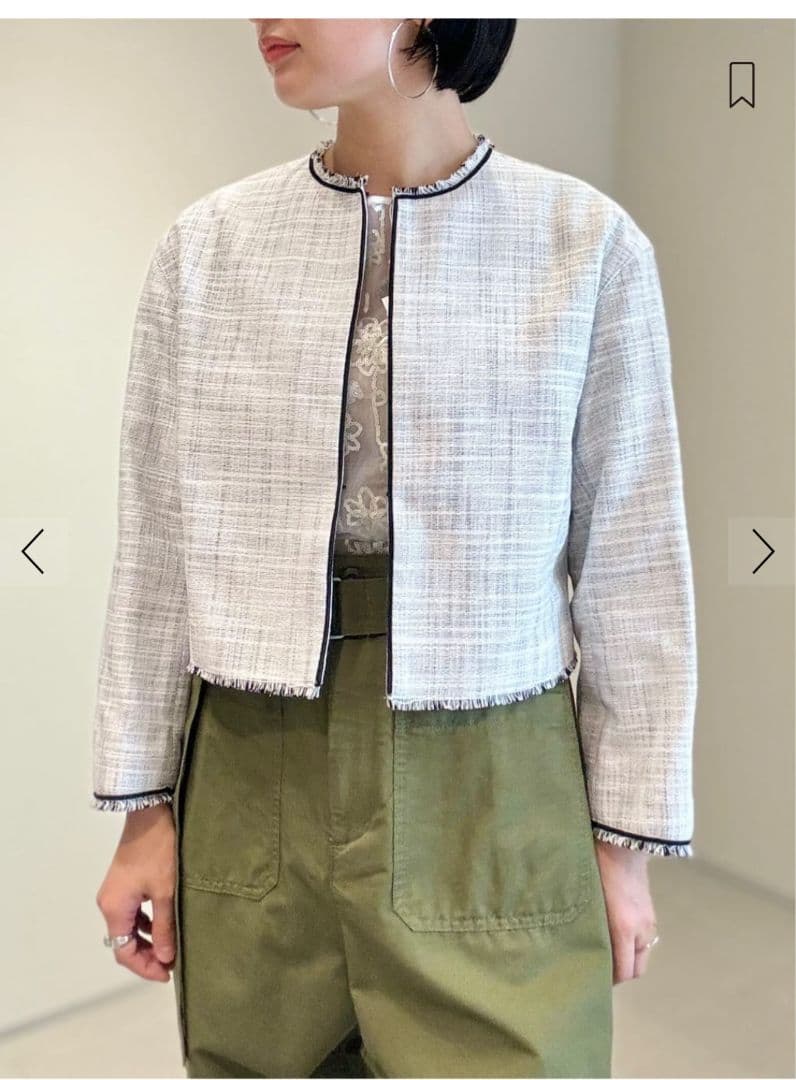 Ballsey　ボールジィ　ロングスラブツイード クルーネックジャケット