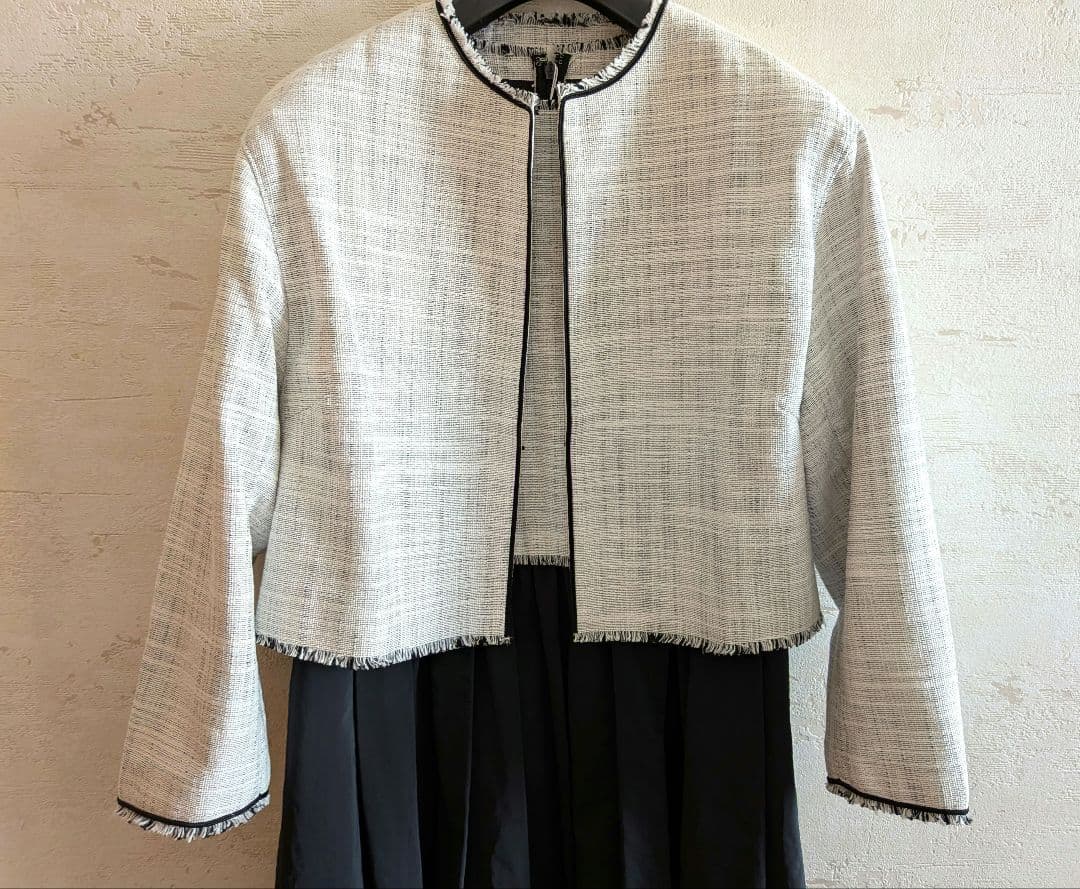 Ballsey　ボールジィ　ロングスラブツイード クルーネックジャケット