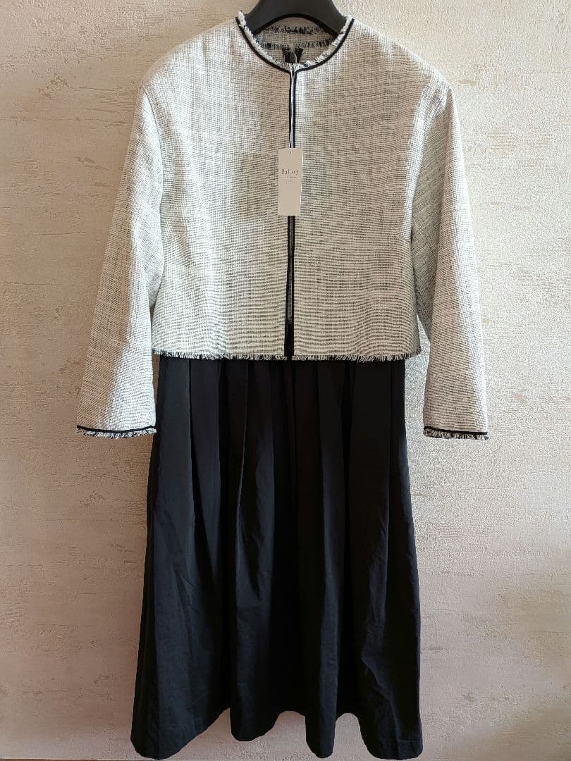 Ballsey　ボールジィ　ロングスラブツイード クルーネックジャケット