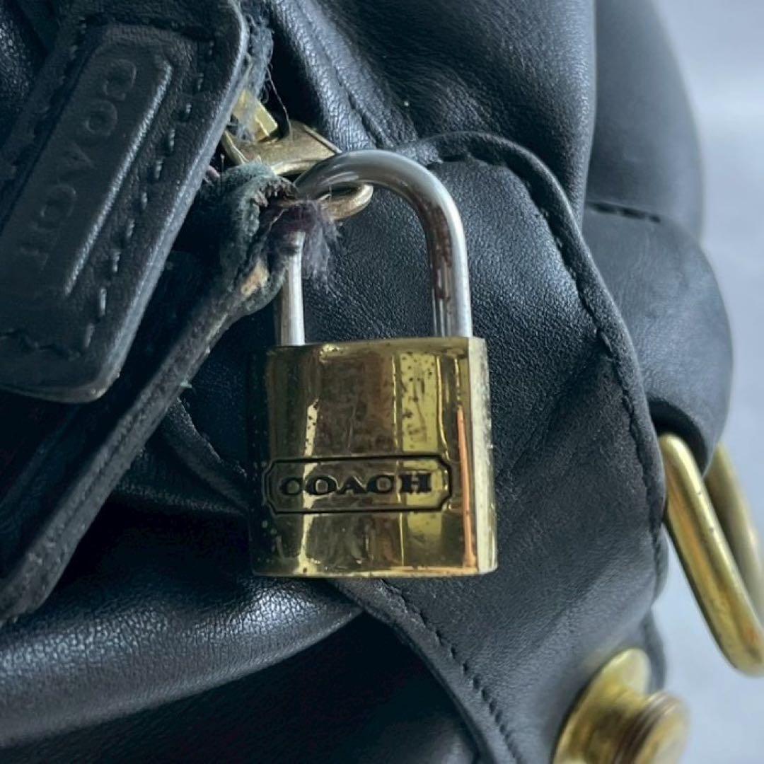 たいがまる様　COACH コーチ　ボストンバッグ　ドイツホック　ブラック　レザー