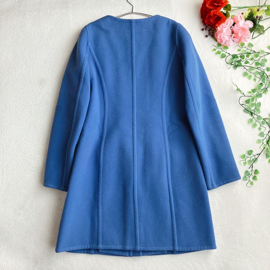 【美品】エポカ EPOCA★ダブルフェイス ノーカラーコート ウール セレモニー