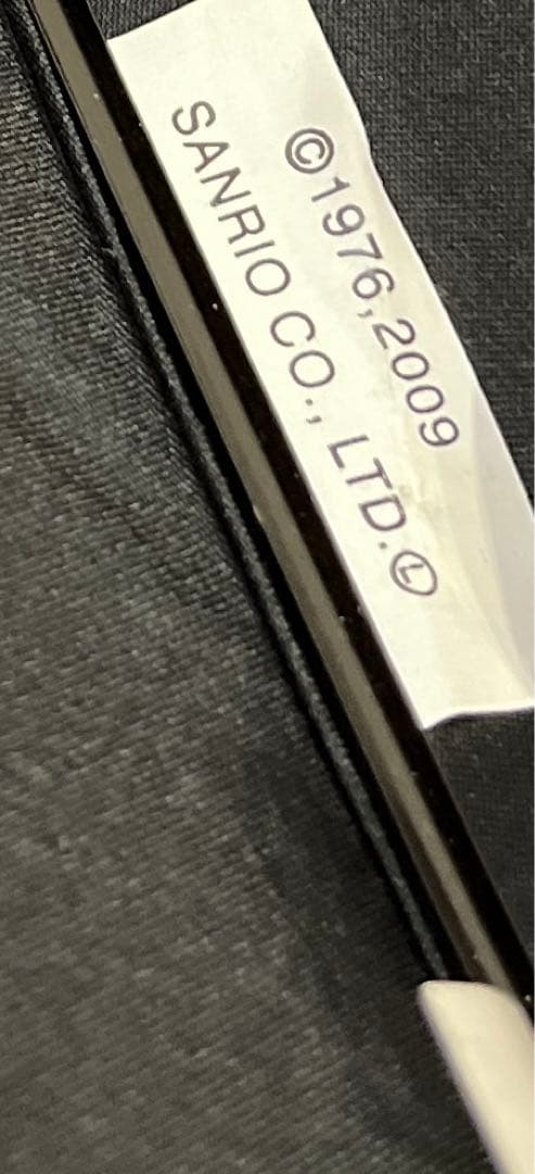 平成レトロ　サンリオ　ハローキティ　天使傘　フリル　ドット　ブラックピンク　レア