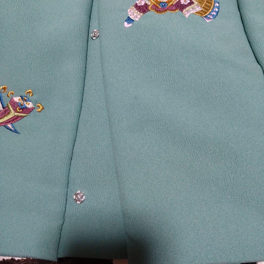 足袋雪駄付き★三歳★男の子★青緑色被布＆茶白着物