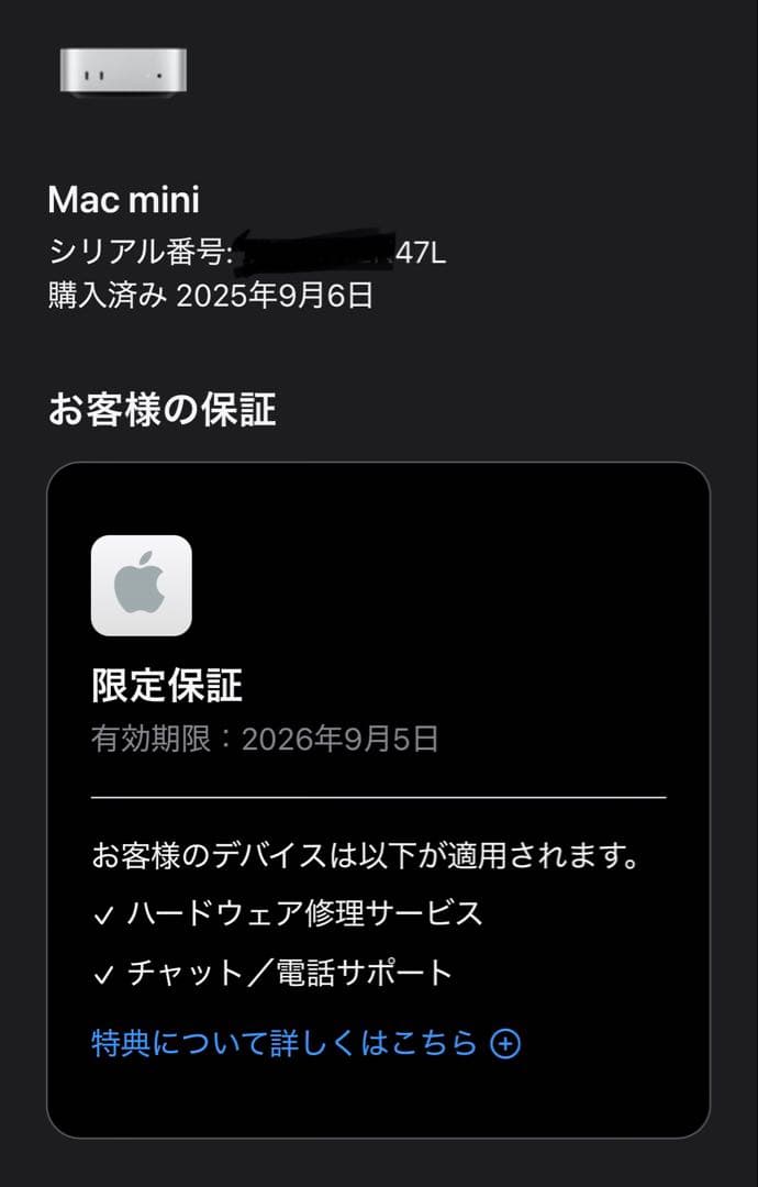 Mac mini M4チップ