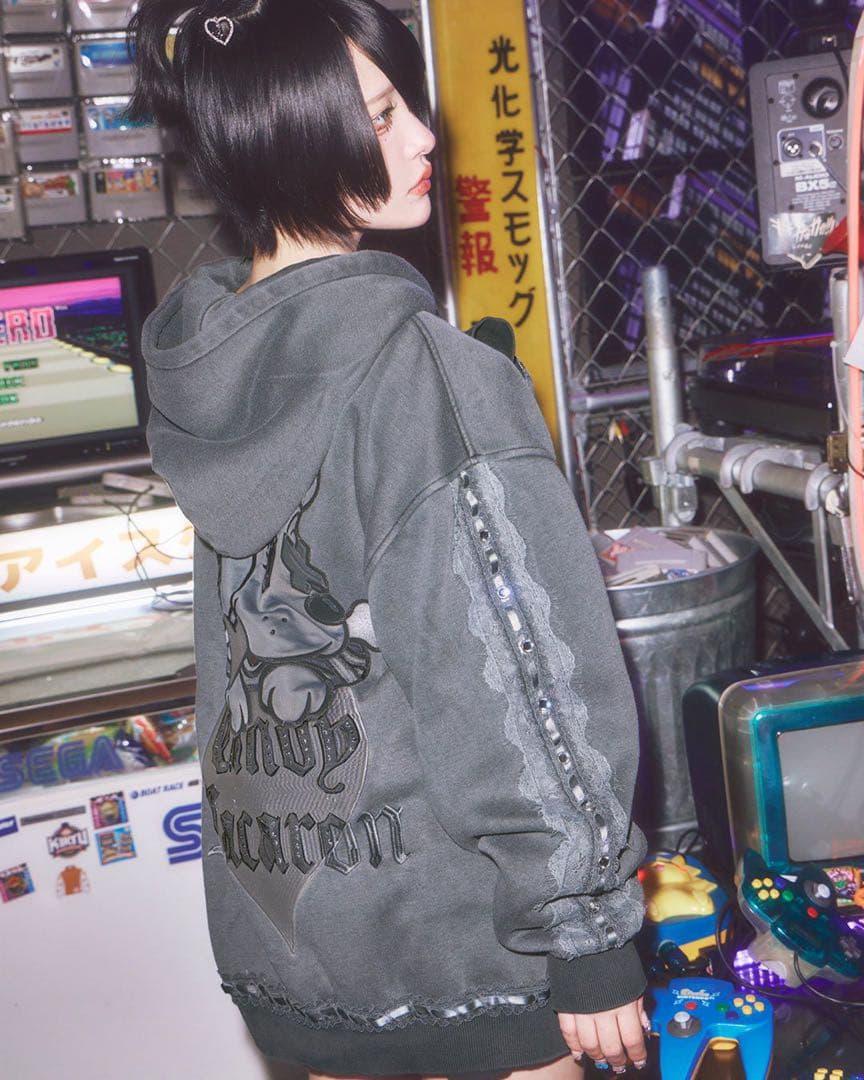 新品未開封　ミシェルマカロン　ガルフィーコラボBIGパーカー　グレー　即完売