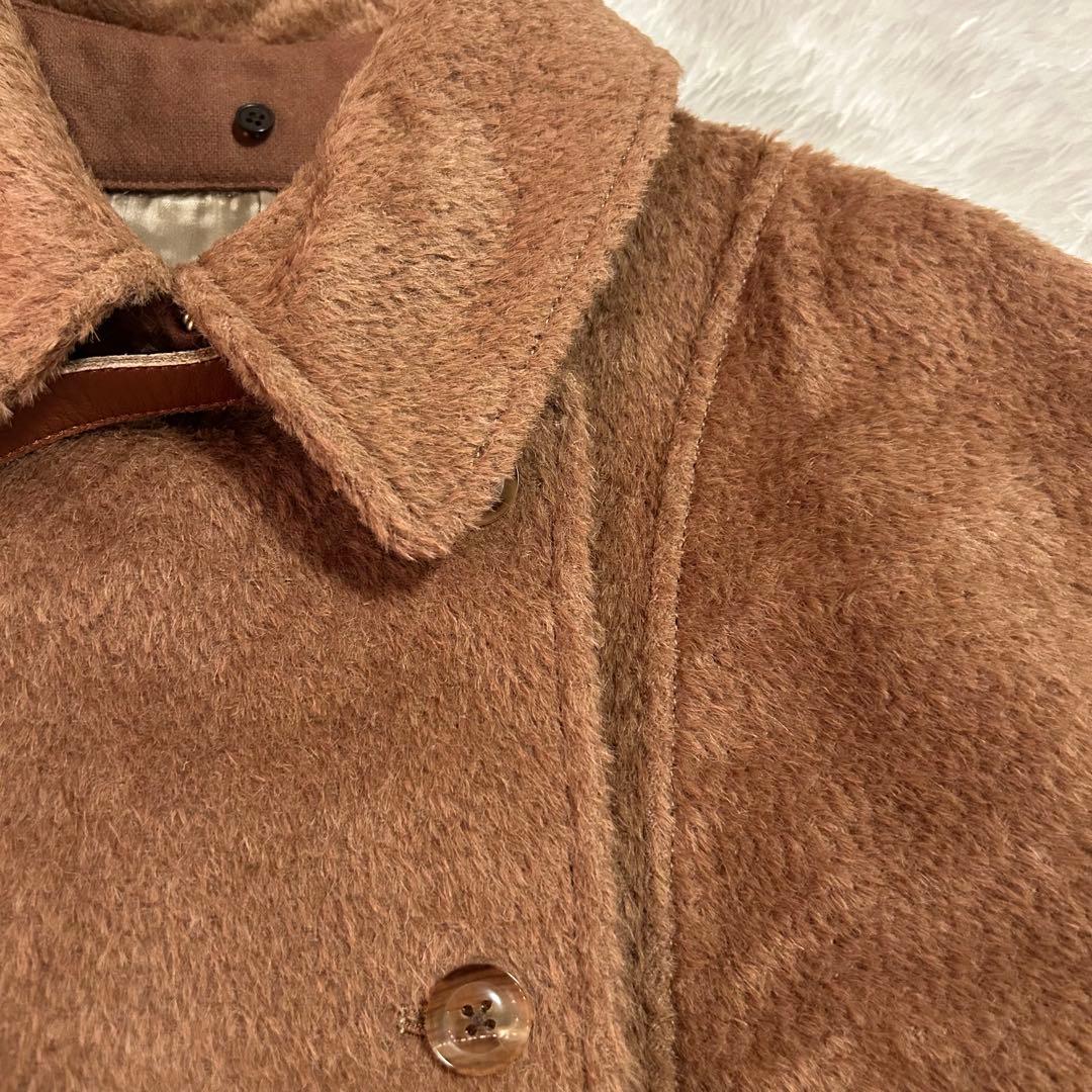 美品⭐︎BACCA シャギー　ピーコート　アンゴラ混　リアルファー襟付き