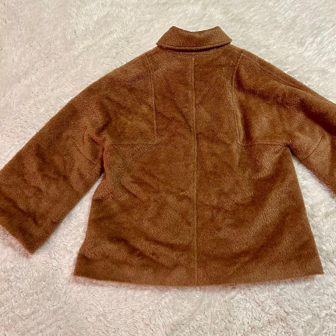 美品⭐︎BACCA シャギー　ピーコート　アンゴラ混　リアルファー襟付き