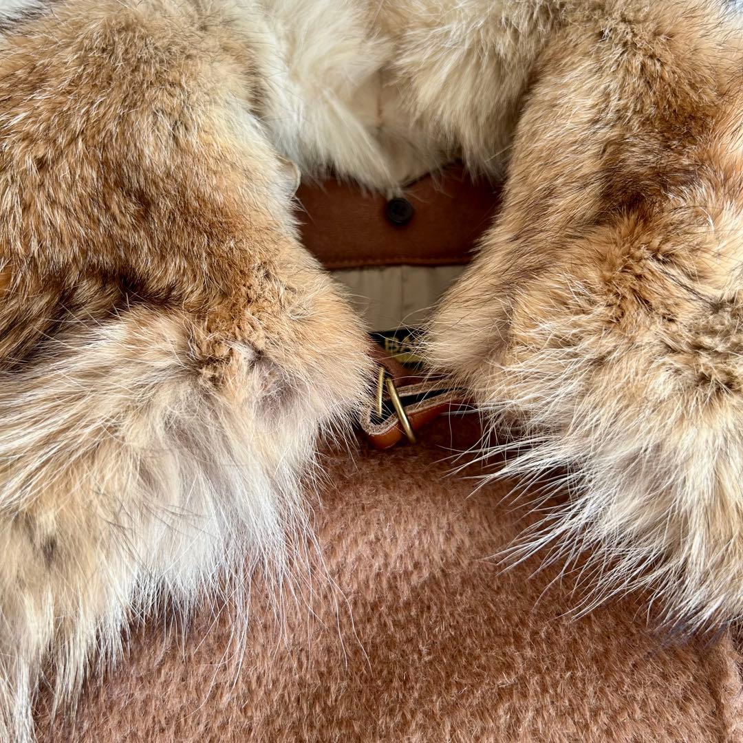 美品⭐︎BACCA シャギー　ピーコート　アンゴラ混　リアルファー襟付き