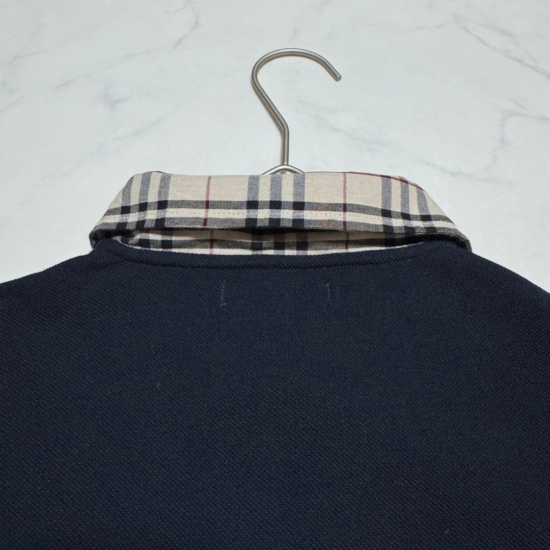 BURBERRYLONDON バーバリー ノバチェック ポロシャツ長袖 ネイビー