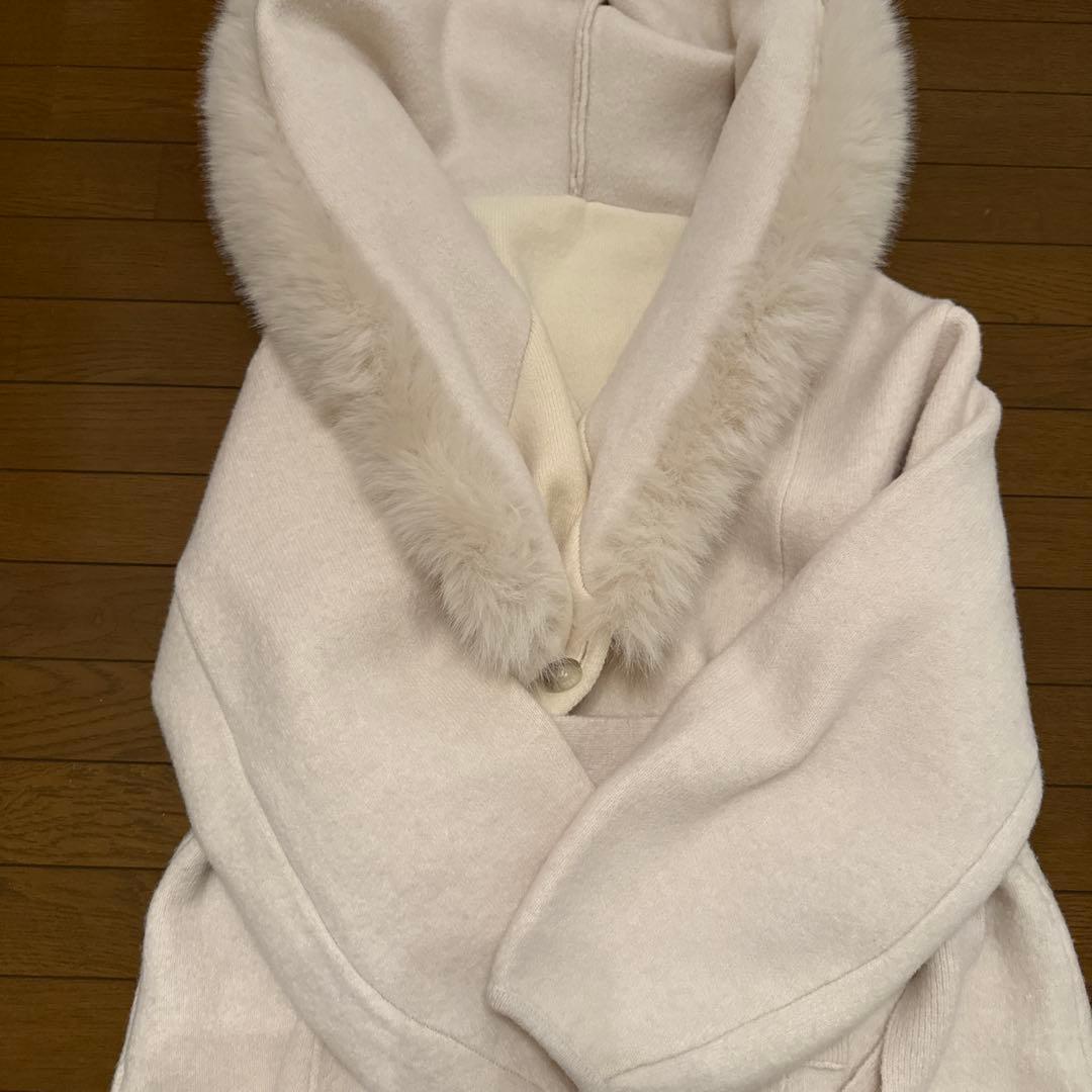 snidel ファーフードニットコート