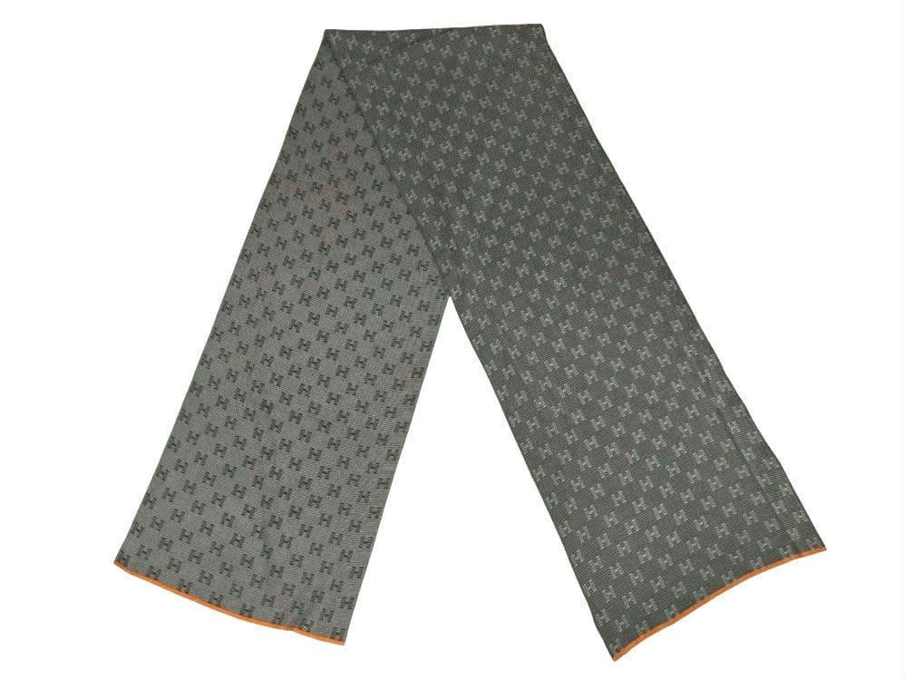 HERMES エルメス Hロゴ シルク マフラー ストール