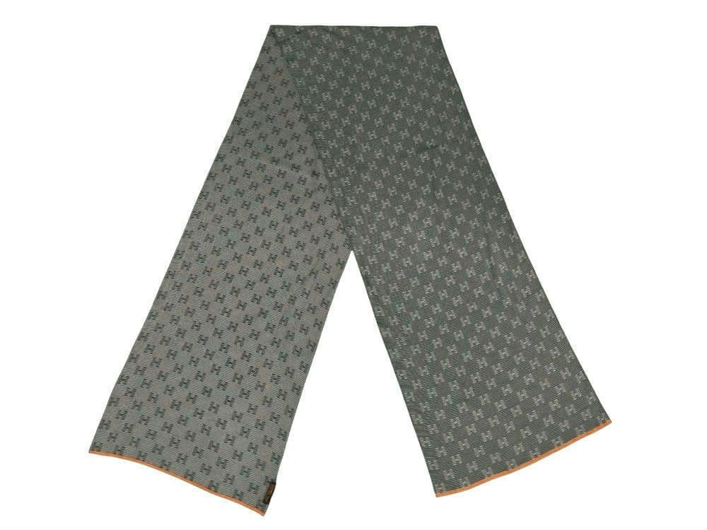 HERMES エルメス Hロゴ シルク マフラー ストール